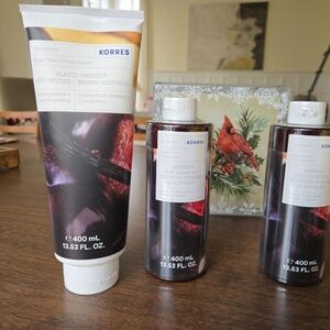 KORRES bundle Sugar Plum Body Butter, Body Wash x 2  & Tote New